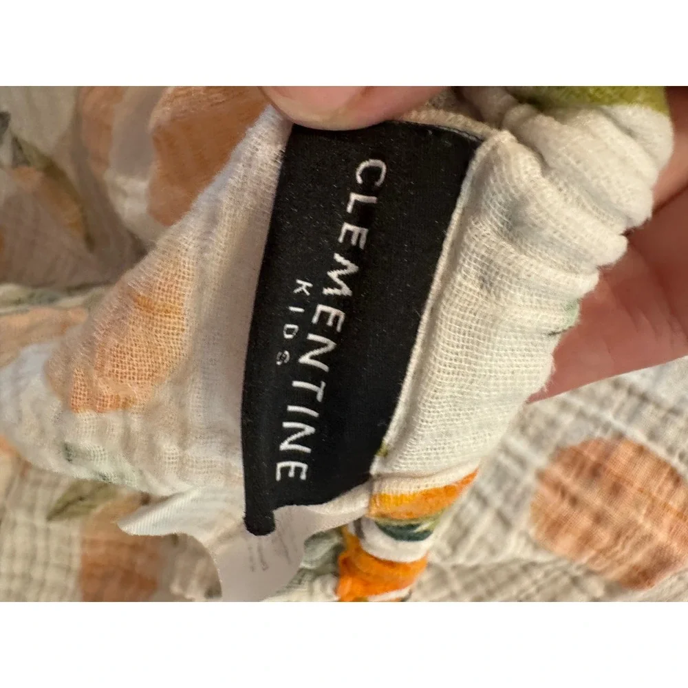 Clementine Kids Orange Citrus 100% Cotton Muslin Crib Sheet Toddler White